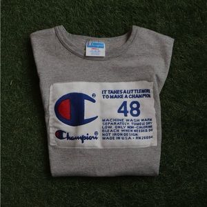 Grey Champion Box Logo T-Shirt